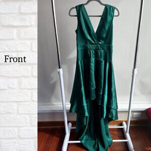 Custom Tailored Green Evening Gown by Yaly Couture Elegant Formal Dress Medium